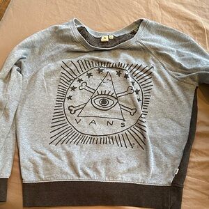 Vans Gray Eye and Star Graphic Sweatshirt